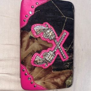 Pink camo wallet